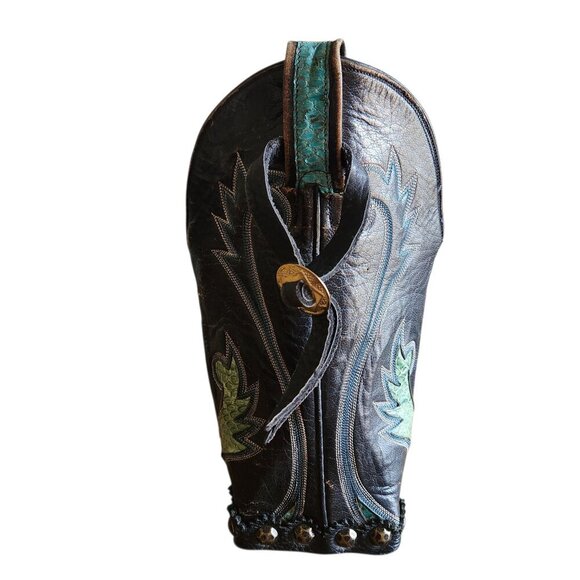 Vintage Southwestern Hondo Western Cowboy Concho Turquoise Boot Bottle Holder - Picture 4 of 10